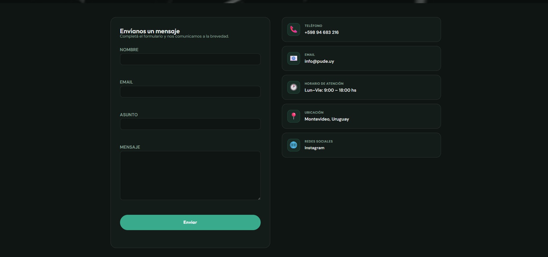 Perfil de organizador en PUDE
